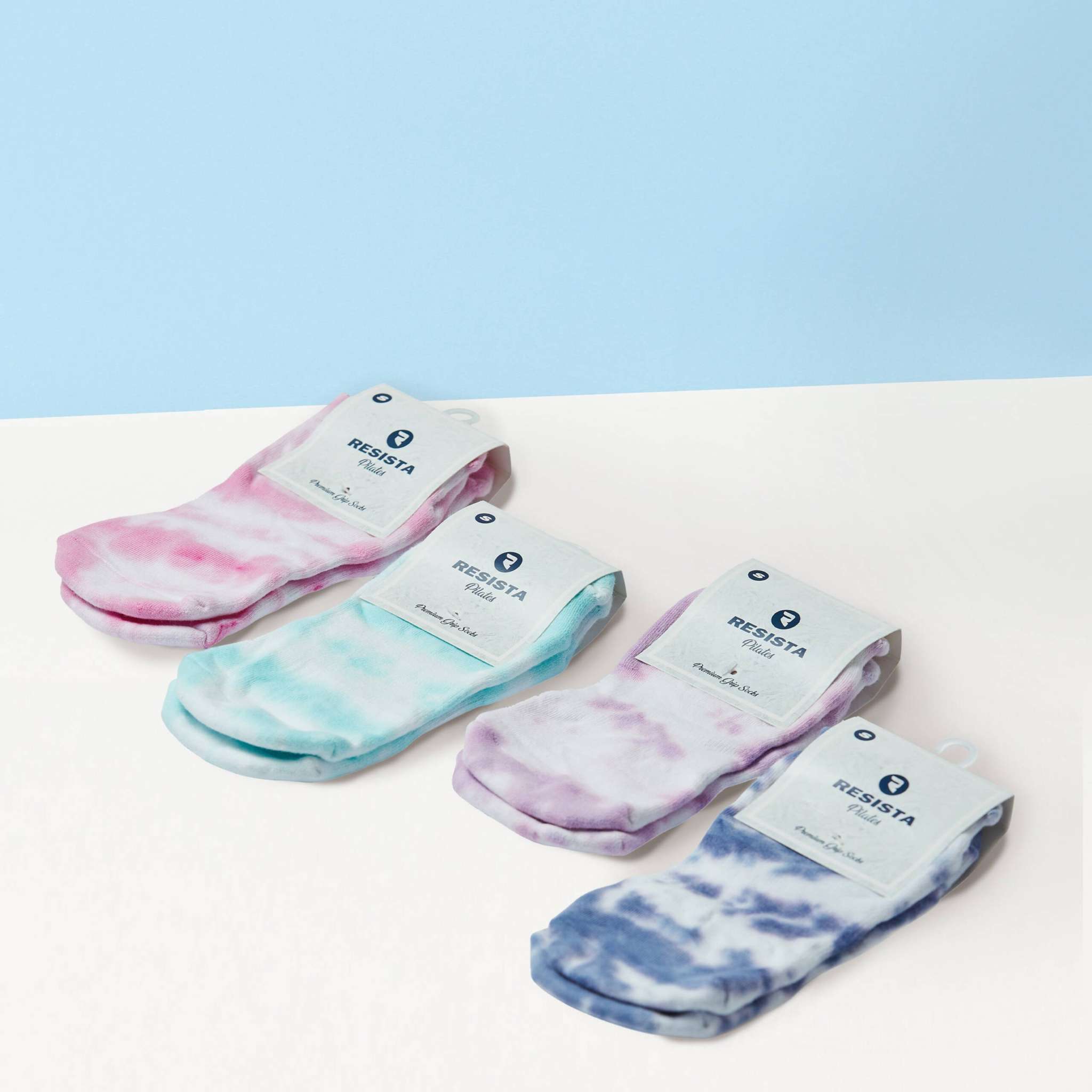 RESISTA Pilates Socks 4 pack – Tie Dye for Superior Grip & Comfort