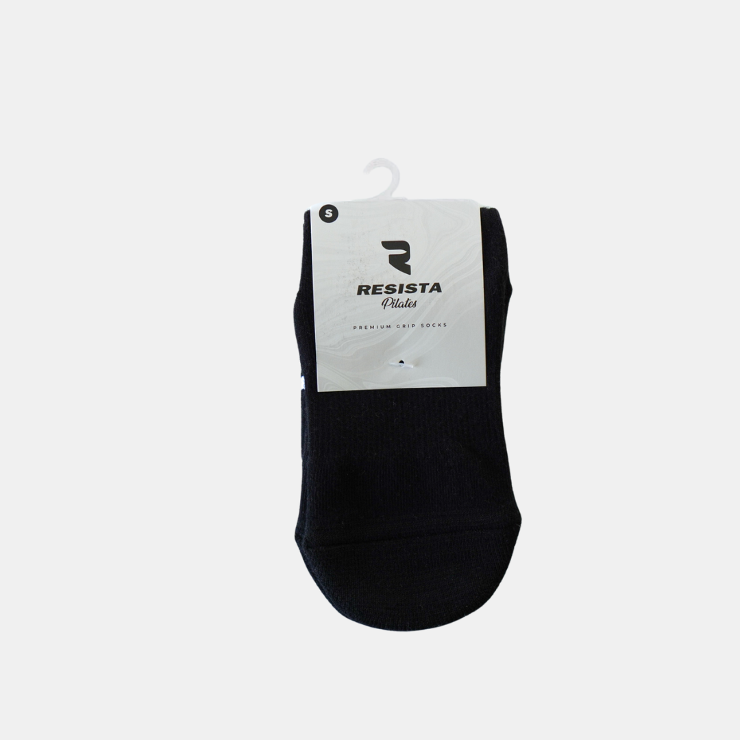 Black Pilates Grip Socks – RESISTA Pilates Crew Socks