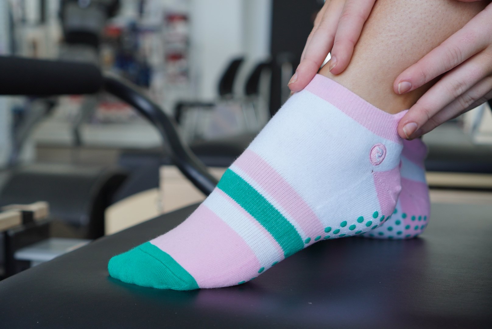 RESISTA Pilates Grip Socks Emerald Pink for Superior Comfort