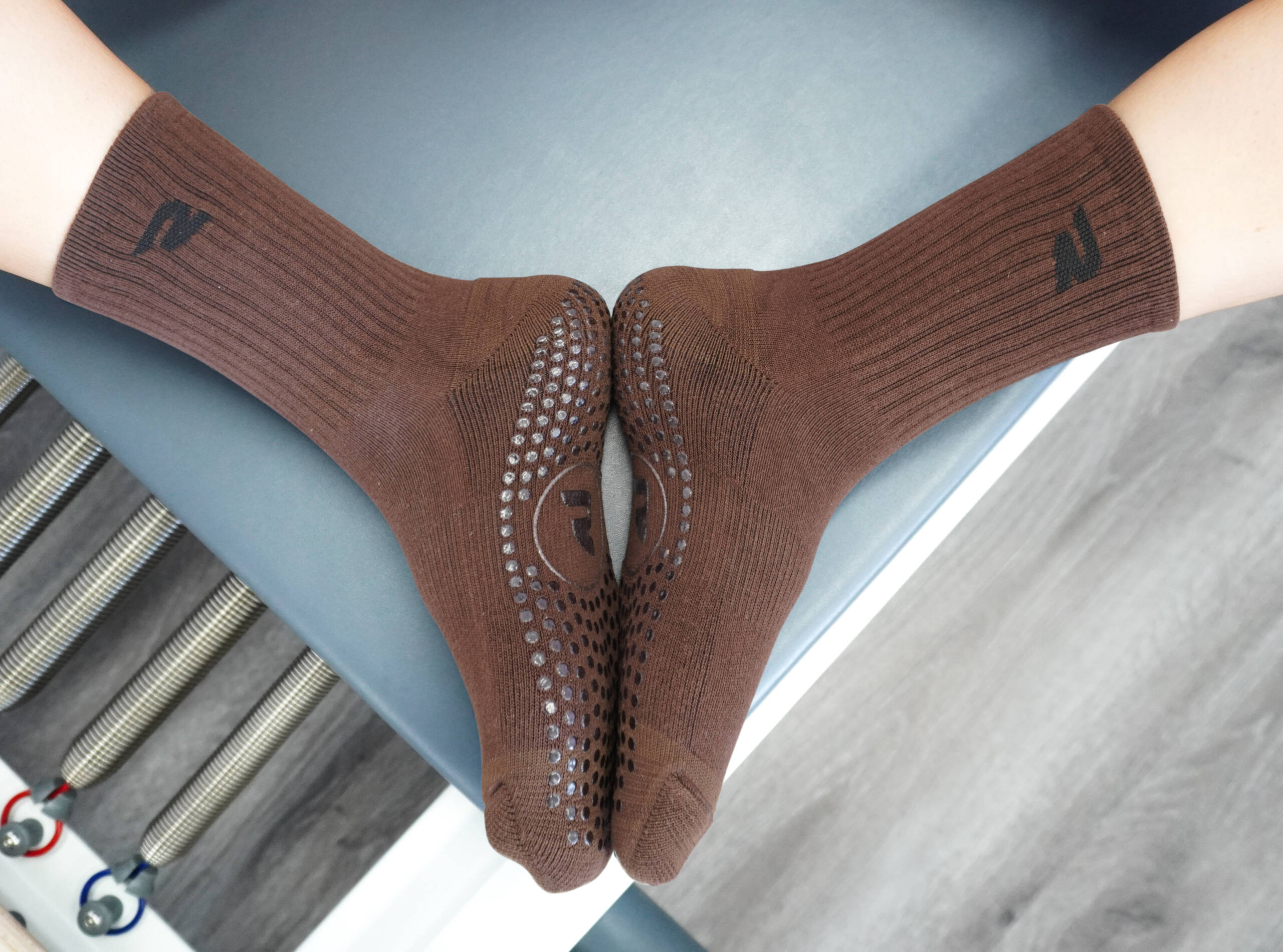 Pilates Crew Socks – Choc Brown | Resista Pilates Australia