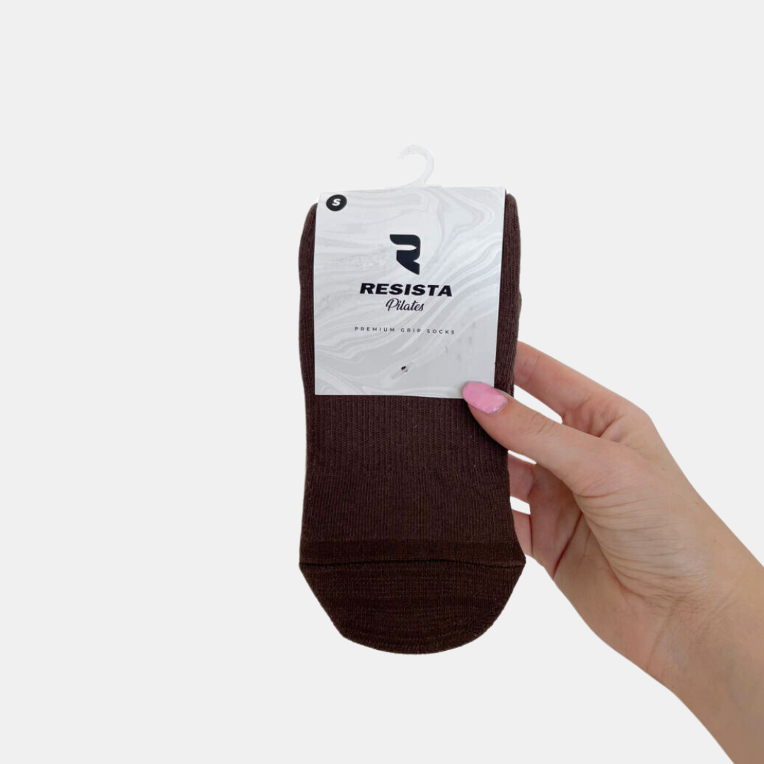 Resista Pilates Crew Socks Espresso Brown