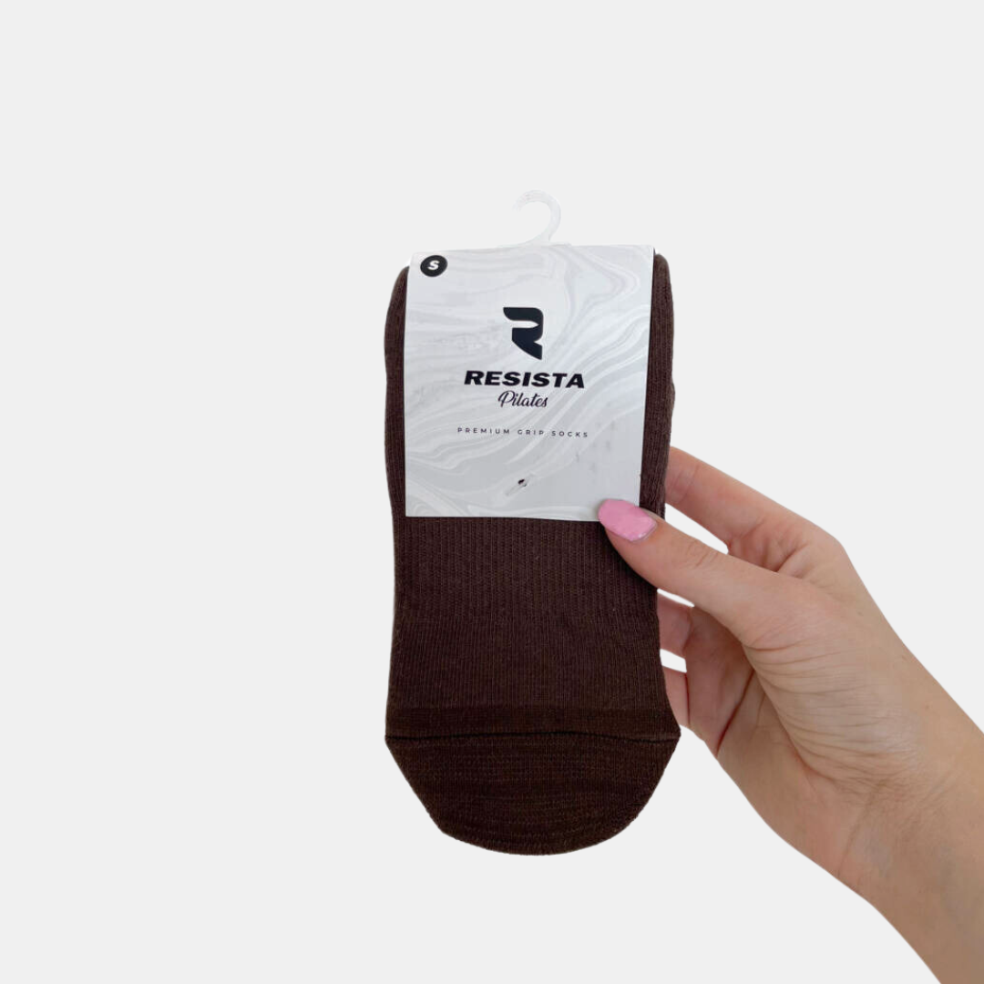 Resista Pilates Crew Socks Espresso Brown