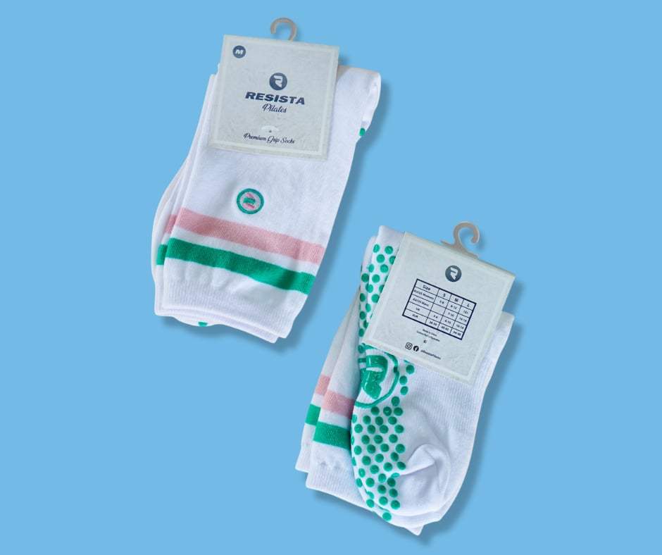 RESISTA Pilates Crew Grip Socks Rosemint
