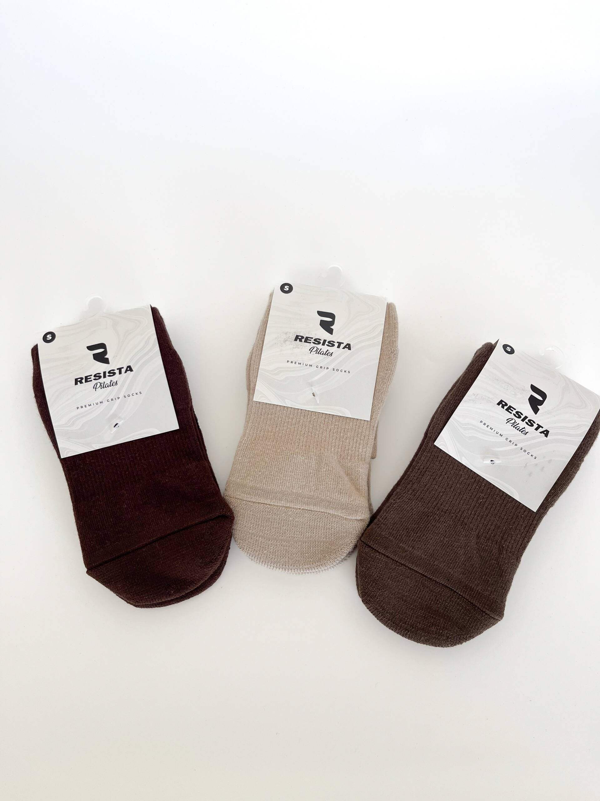RESISTA Pilates Crew Socks 3 pack – Earthtones All 3