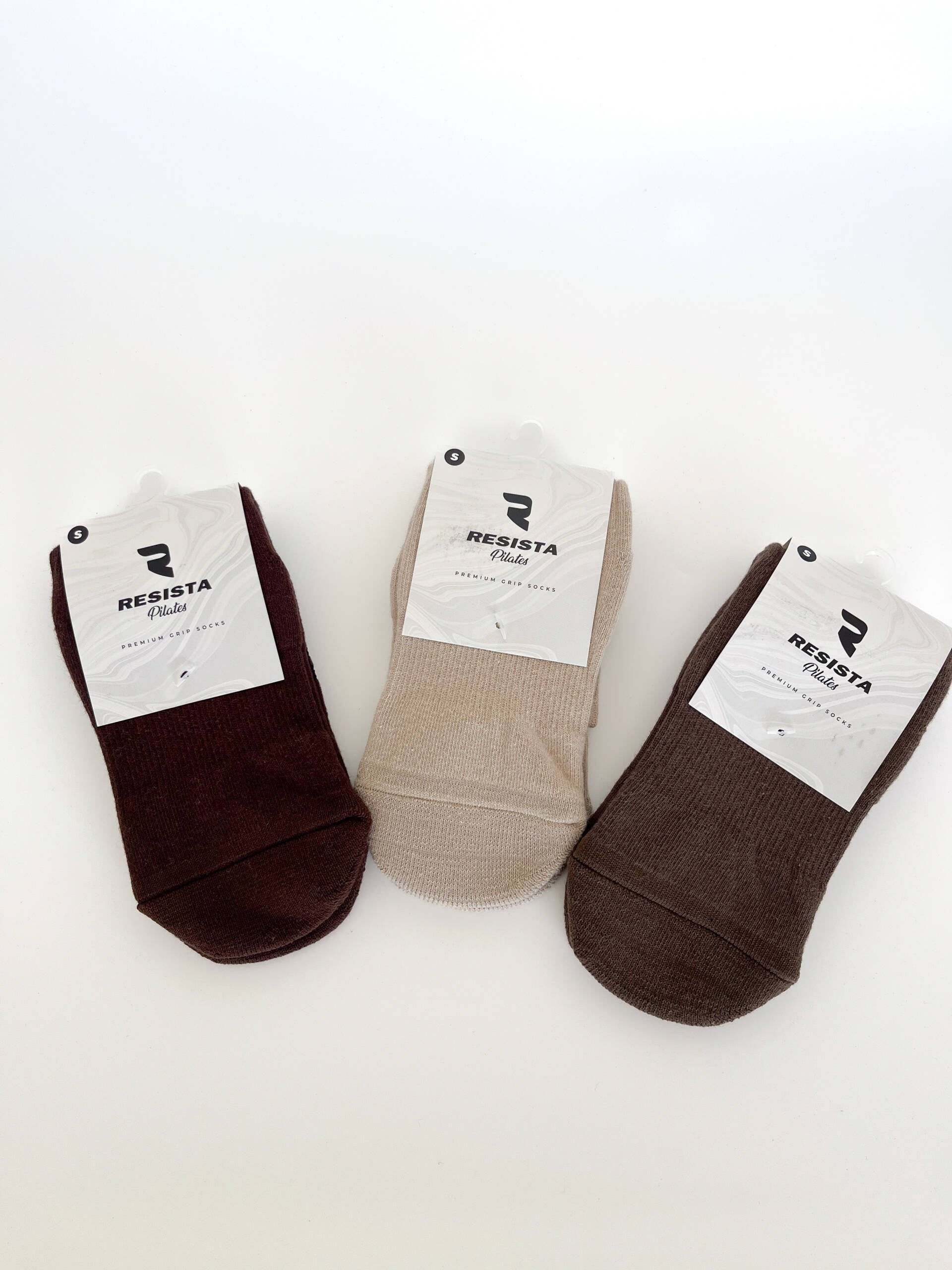 Pilates Crew Socks – Choc Brown | Resista Pilates Australia