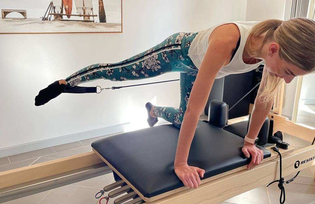 RESISTA Pilates Maple Reformer being used