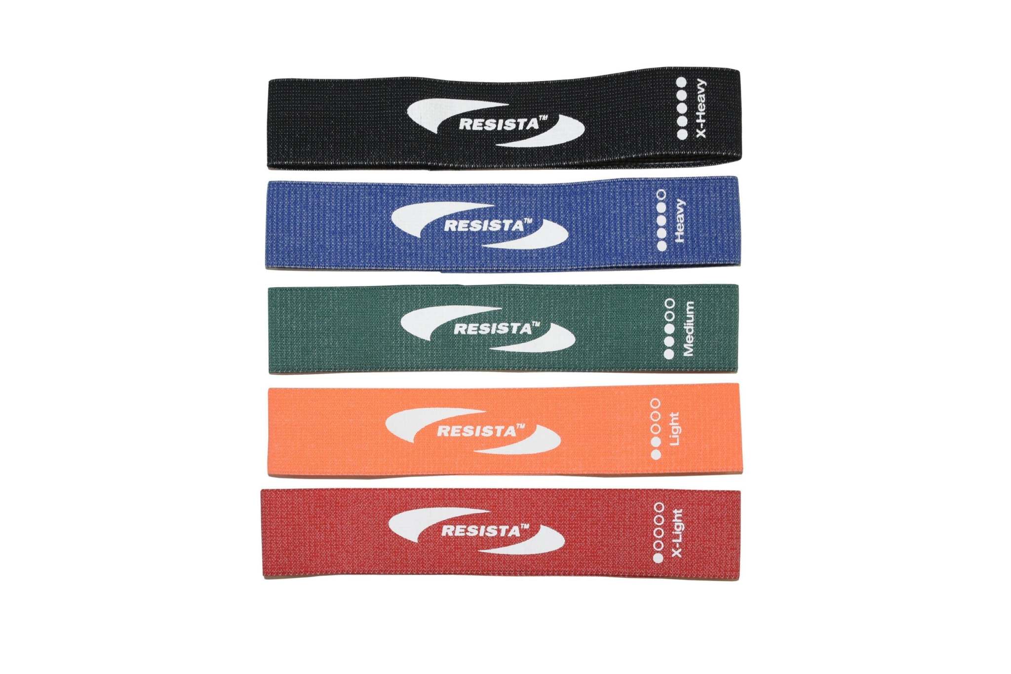 RESISTA Pilates Stretch Bands: Pilates Fabric Loop Bands All 5