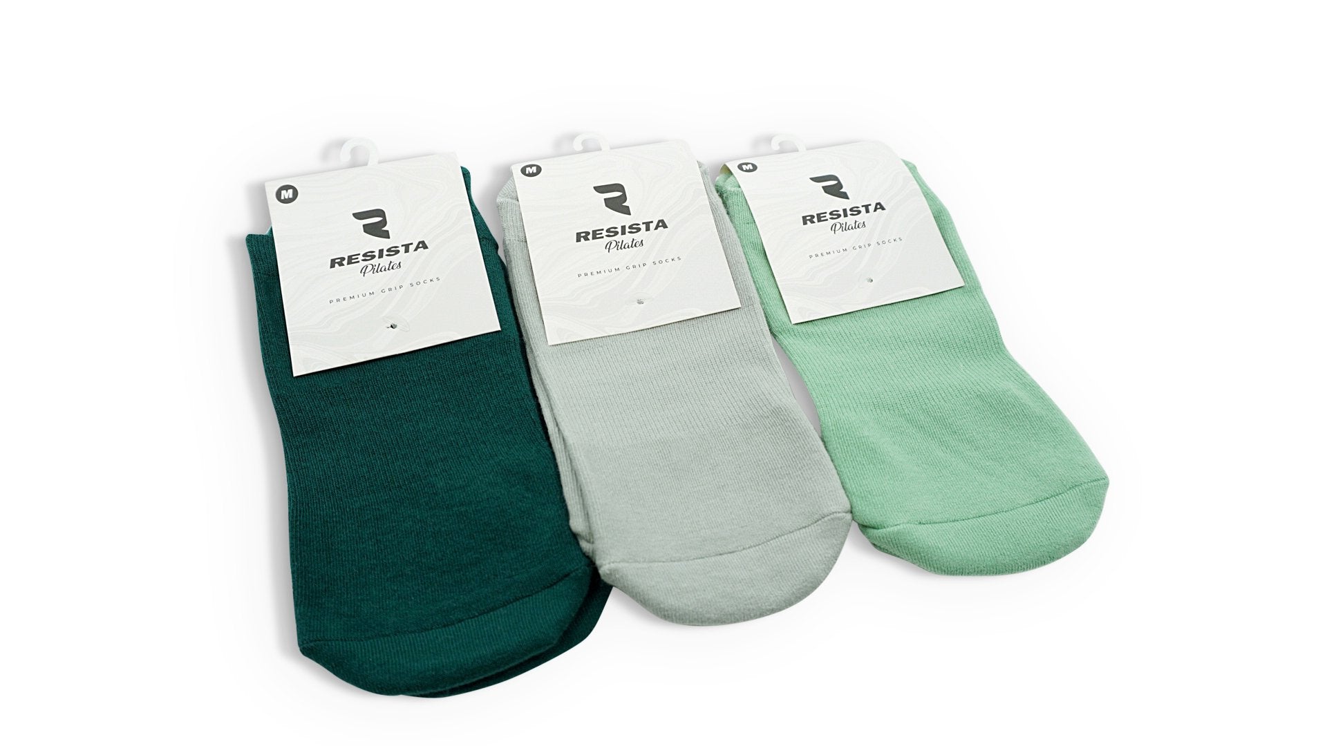 RESISTA Pilates Socks 3 pack - Evergreen Flatlay
