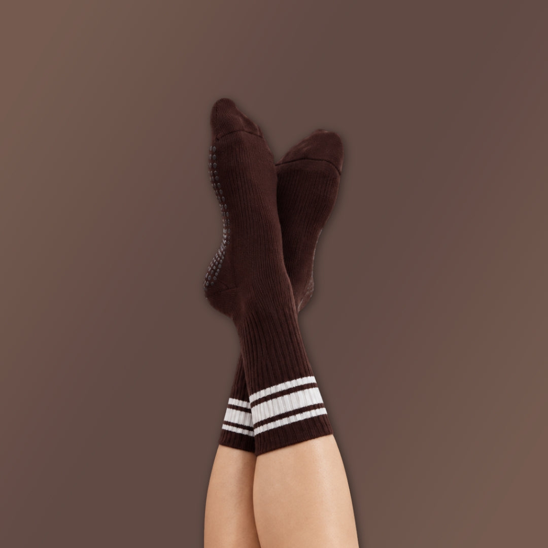 RESISTA Pilates Crew Socks - Cocoa Club