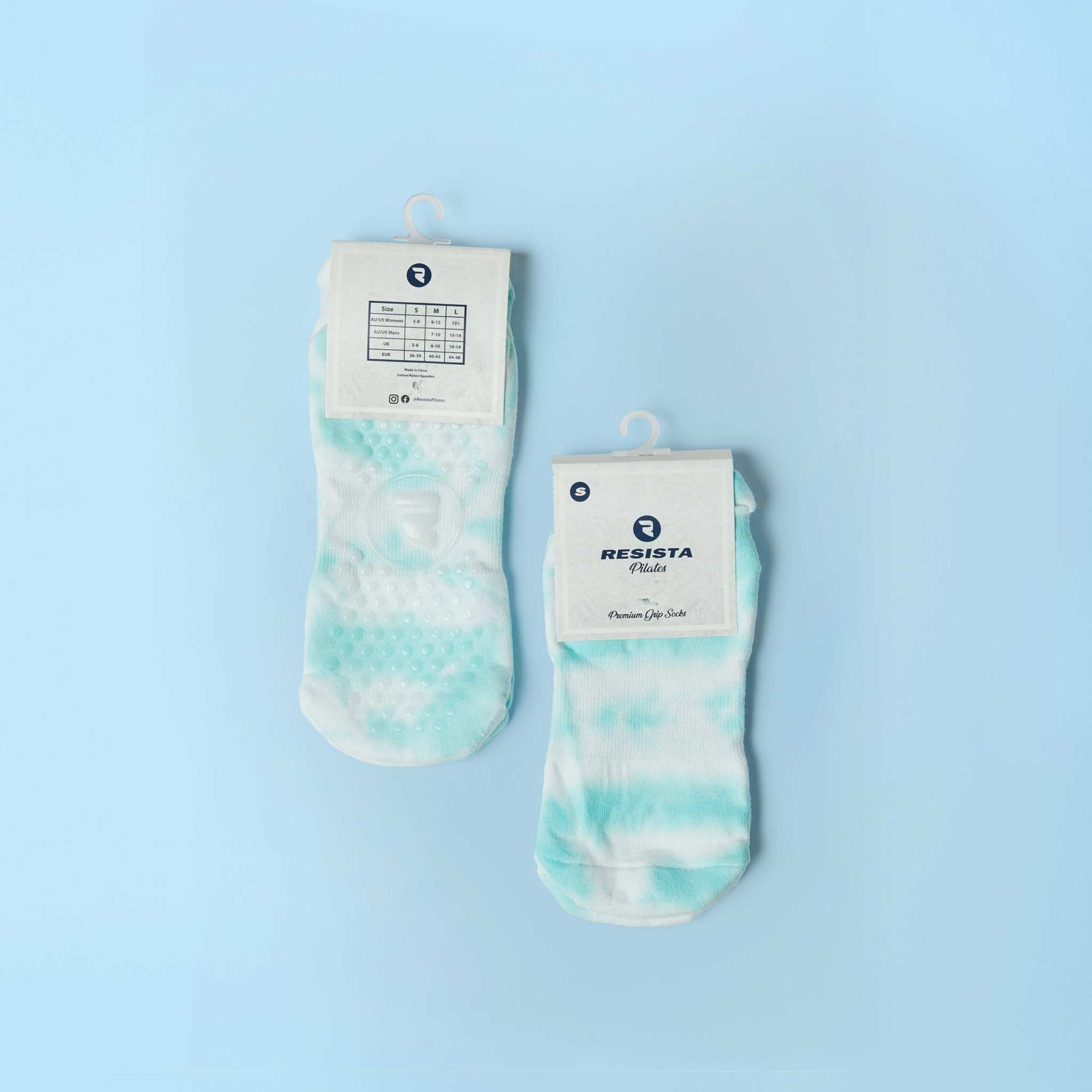Resista Pilates Grip Socks - Blue Artic