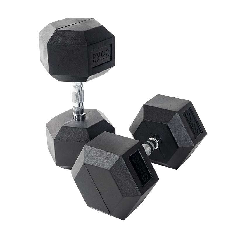 Rubber Hex Dumbbells
